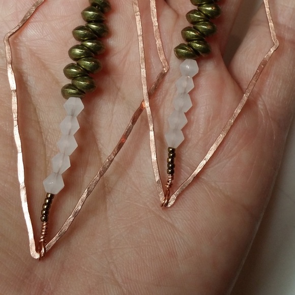 Handmade Copper Earrings - Picture 3 of 4